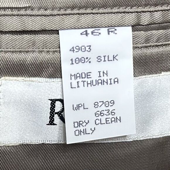 RBM 46R Sport Coat 100% Silk Beige Knit Two Button Fully Lined Vented - Picture 4 of 8